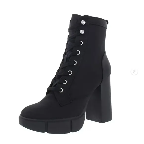 Steve Madden Women's Hani Ankle Booties Combat &amp; Lace-up Boots Black - 11