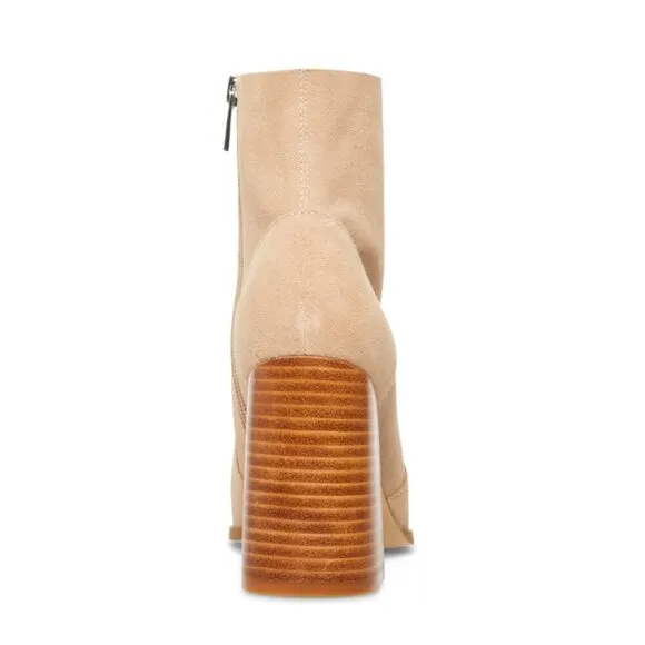 Steve Madden Womens Julina Suede Pointed Toe Ankle Boots - 11 Medium Taupe