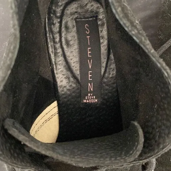 Steven by Steve Madden Womens Ankle Boots Lace Up Suede Black EU 37