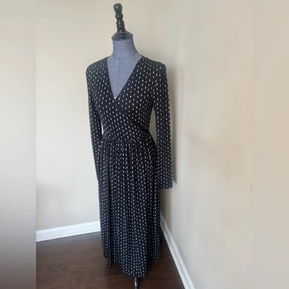 Stine Goya Faux Wrap A-Line Polka Dot Dress