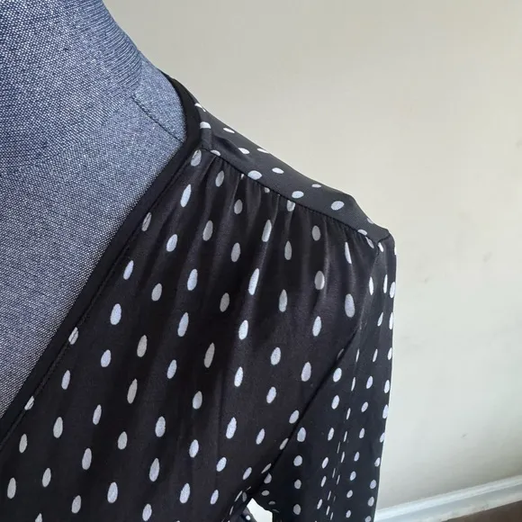 Stine Goya Faux Wrap A-Line Polka Dot Dress