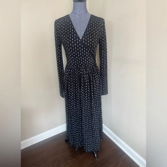 Stine Goya Faux Wrap A-Line Polka Dot Dress