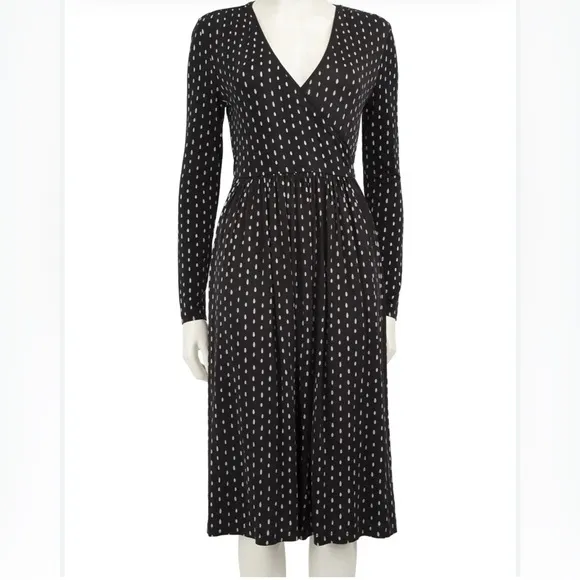 Stine Goya Faux Wrap A-Line Polka Dot Dress