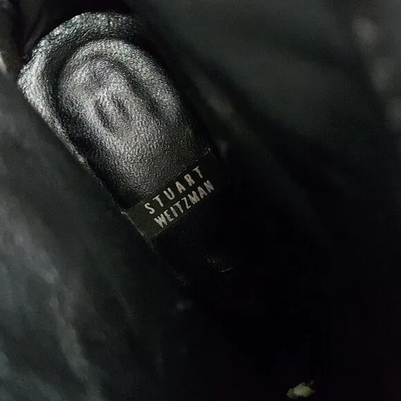 Stuart Weitzman Black Leather Ankle Boots Size 7