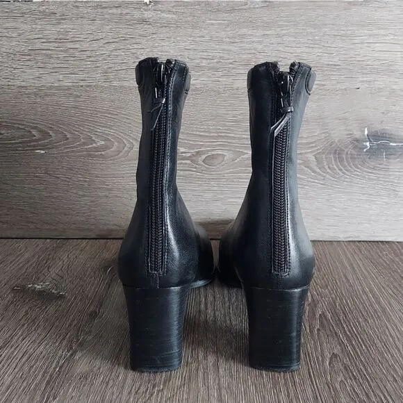 Stuart Weitzman Black Leather Ankle Boots Size 7