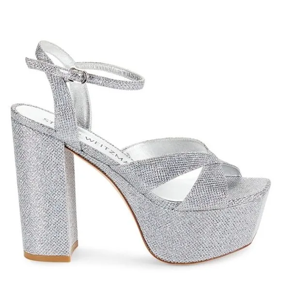 Stuart Weitzman Miami Embellished Platform Sandals Size 8.5