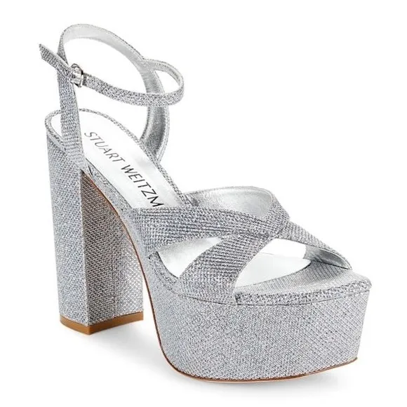 Stuart Weitzman Miami Embellished Platform Sandals Size 8.5