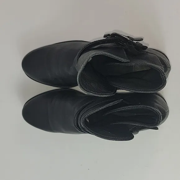 Stuart Weitzman Strap Duo Black Leather Women's Ankle boots