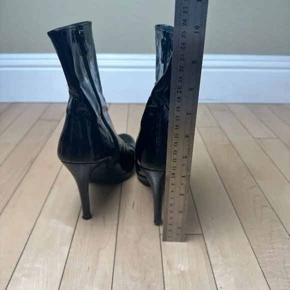 STUART WEITZMAN Women's Apollo Patent Leather Black Ankle Boot Stiletto Size 7.5