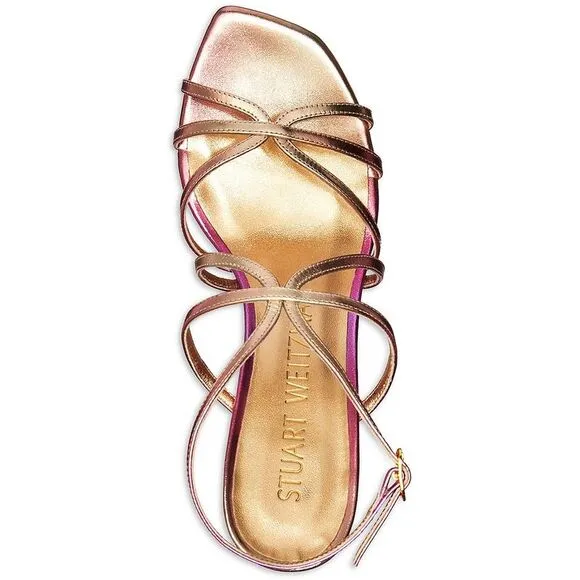 Stuart Weitzman Womens Barelythere Pink Leather Dressy Pumps Heels Shoes New