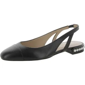 Stuart Weitzman Womens Black Leather Embellished Dressy Slingbacks Shoes New