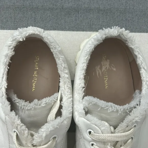 Stuart Weitzman Womens Casual Leather Upper Comfort Shoes Women White Size 10