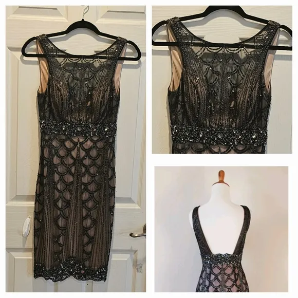 Sue Wong Nocturne Luxury Black Beaded Dress Special Occasion Elegant Wear Luxury