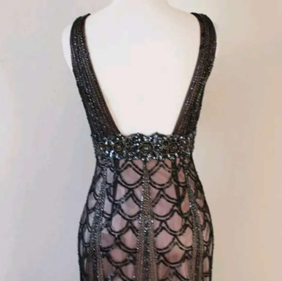Sue Wong Nocturne Luxury Black Beaded Dress Special Occasion Elegant Wear Luxury