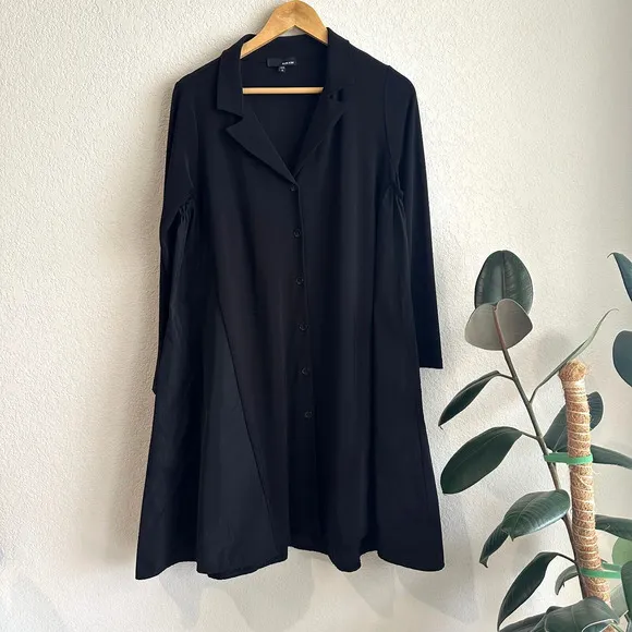 Sun Kim Womens Dress Small Lagenlook Boho Minimalist Classic Long Sleeve Swing