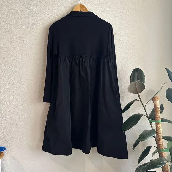 Sun Kim Womens Dress Small Lagenlook Boho Minimalist Classic Long Sleeve Swing
