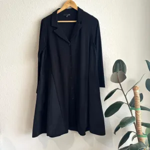 Sun Kim Womens Dress Small Lagenlook Boho Minimalist Classic Long Sleeve Swing