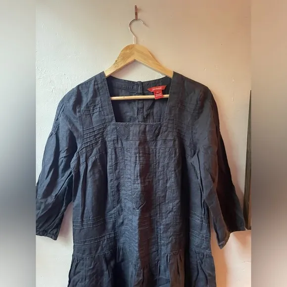 Sundance Embroidered Dress in Black Ramie Size 6