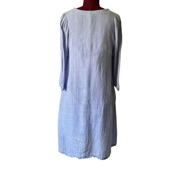 Sundance Linen Knee Length Dress size S Blue