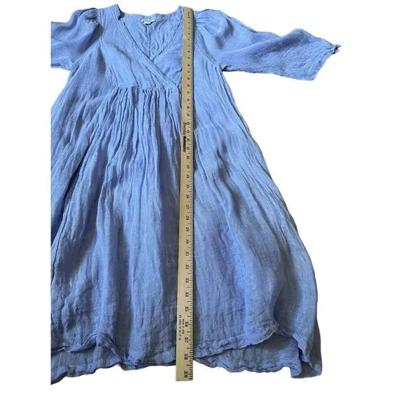 Sundance Linen Knee Length Dress size S Blue
