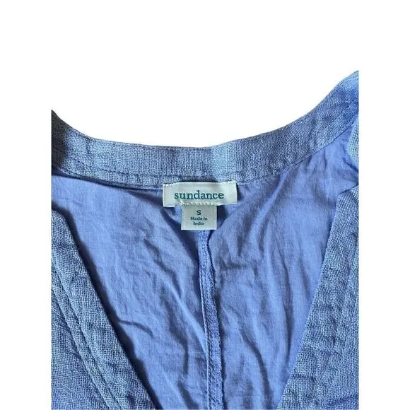 Sundance Linen Knee Length Dress size S Blue