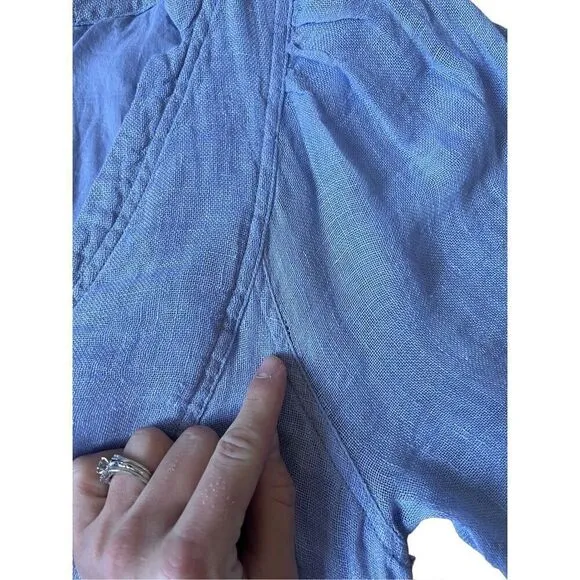 Sundance Linen Knee Length Dress size S Blue