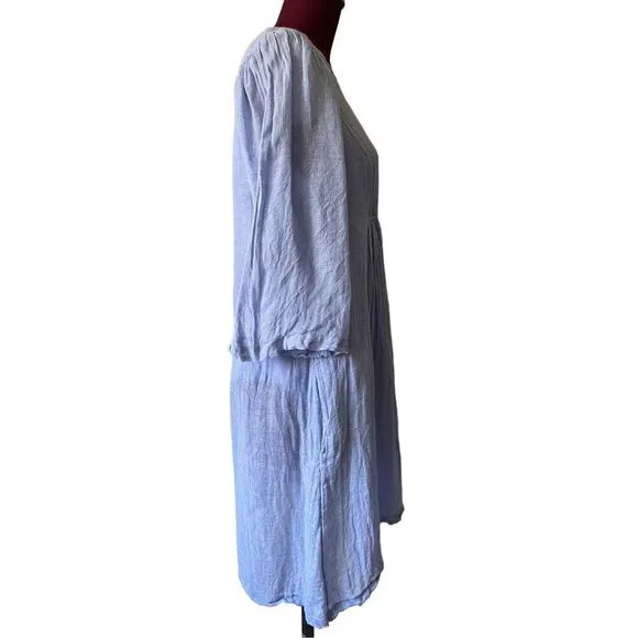 Sundance Linen Knee Length Dress size S Blue