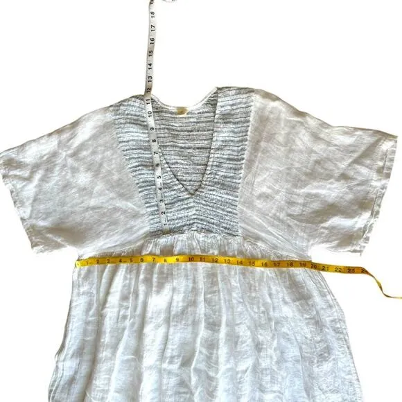 Sunday Saint Tropez Dress Maxi 100% Linen Long Cover-up Luxury One Size Italy