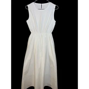 Sunday White Cotton Poplin Midi Dress – Minimalist, Classic, Timeless