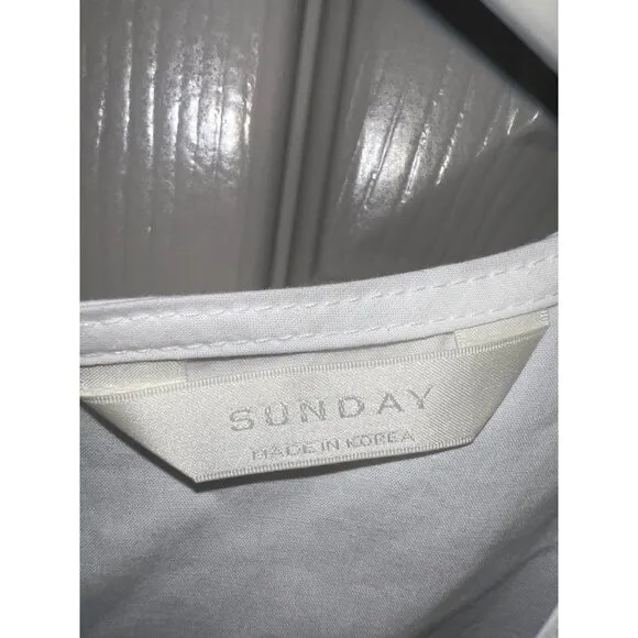 Sunday White Cotton Poplin Midi Dress – Minimalist, Classic, Timeless