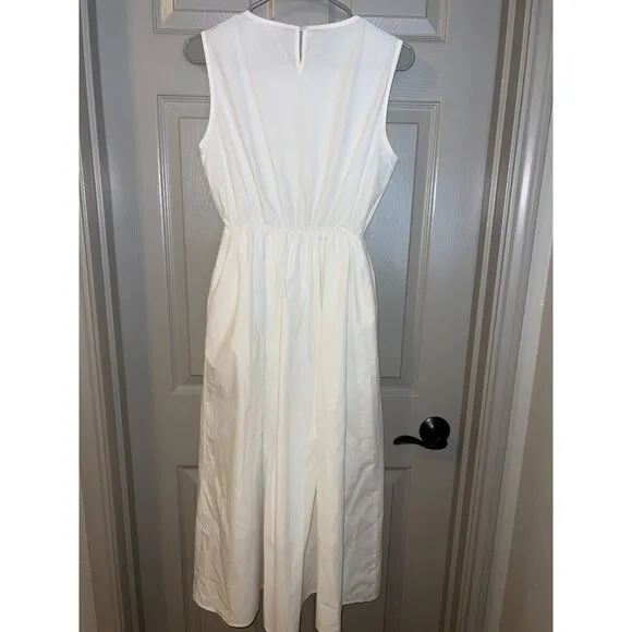Sunday White Cotton Poplin Midi Dress – Minimalist, Classic, Timeless
