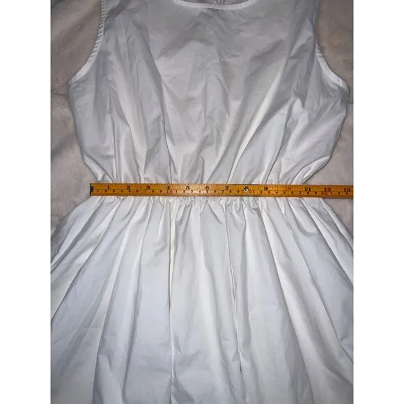 Sunday White Cotton Poplin Midi Dress – Minimalist, Classic, Timeless