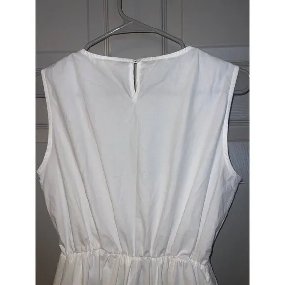 Sunday White Cotton Poplin Midi Dress – Minimalist, Classic, Timeless