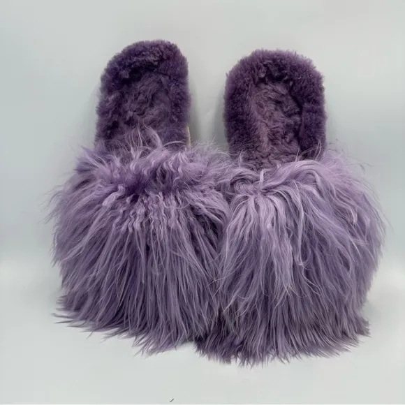 SURI ALPACA SLIPPERS in DUSTY LILAC by Ariana Bohling Size Large