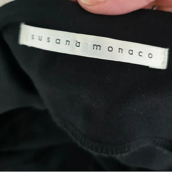 Susanna Monaco Tube Flare Maxi Dress Black Minimalist New No Tag Large