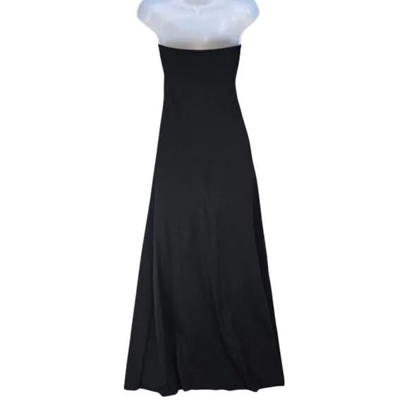 Susanna Monaco Tube Flare Maxi Dress Black Minimalist New No Tag Large
