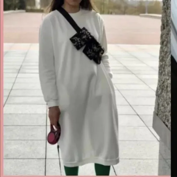 Sweater dress cotton sweatshirt white minimalist pullover Korean Fashion Womens