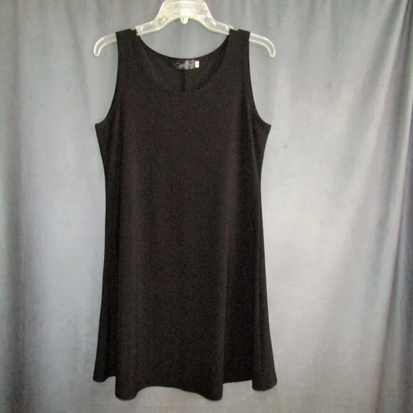 Sympli Black Tank Dress Womens Size 10 Sleeveless Stretch Minimalist Basic Layer