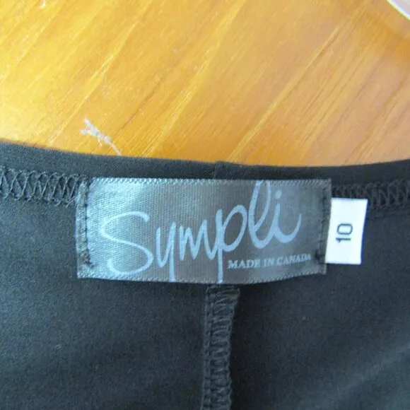 Sympli Black Tank Dress Womens Size 10 Sleeveless Stretch Minimalist Basic Layer