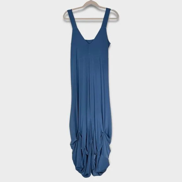 Sympli Bubble Hem Pleated Maxi Dress 10 Set Top Lagenlook Minimalist Neutral