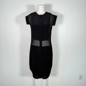 T Alexander Wang Black 100% Silk Shirt Dress Sheer Panel Goth Minimalist S