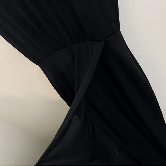 T Alexander Wang Wrap Dress Black Sheer Sleeveless Maxi Dress Quiet Luxury