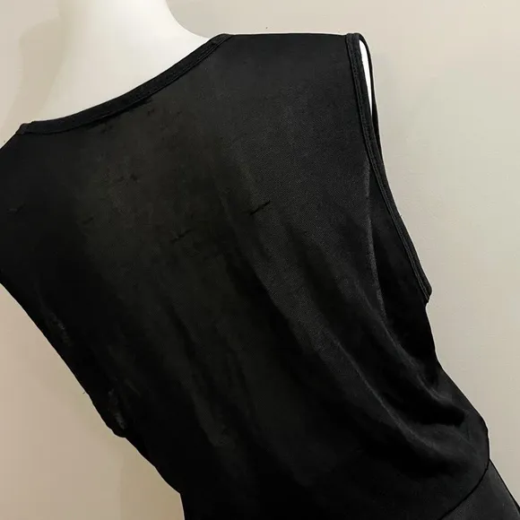 T Alexander Wang Wrap Dress Black Sheer Sleeveless Maxi Dress Quiet Luxury