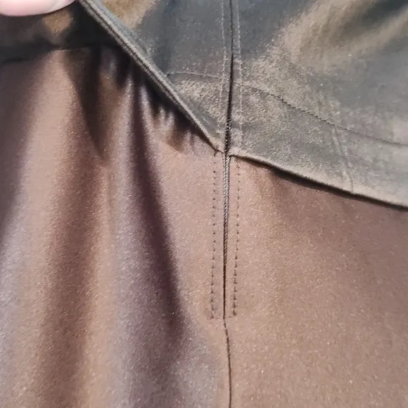 Tadashi Brown Satin Long Formal Modest Luxury Dress Sz 8