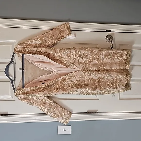 Tadashi Shoji Zuri Vintage Gold Dress Elegant Wear Luxury Wedding Preppy