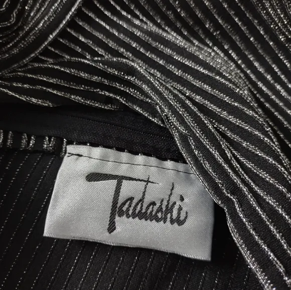 Tadashi vintage halter high neck lurex top flare skirt cocktail dress