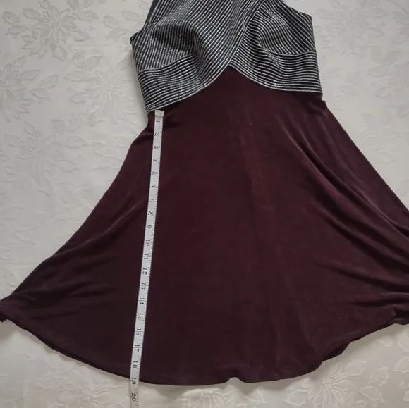 Tadashi vintage halter high neck lurex top flare skirt cocktail dress