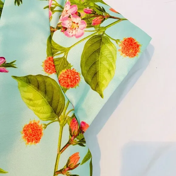 Talbots floral dress Womens Size 6 blue pink sheath wedding shower luxury