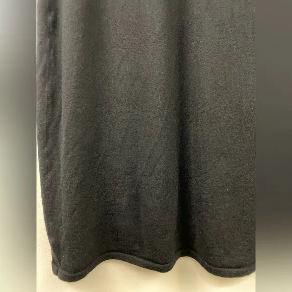 Talbots Plus Size 1X Black Italian Merino Wool Sweater Dress Classic Minimalist