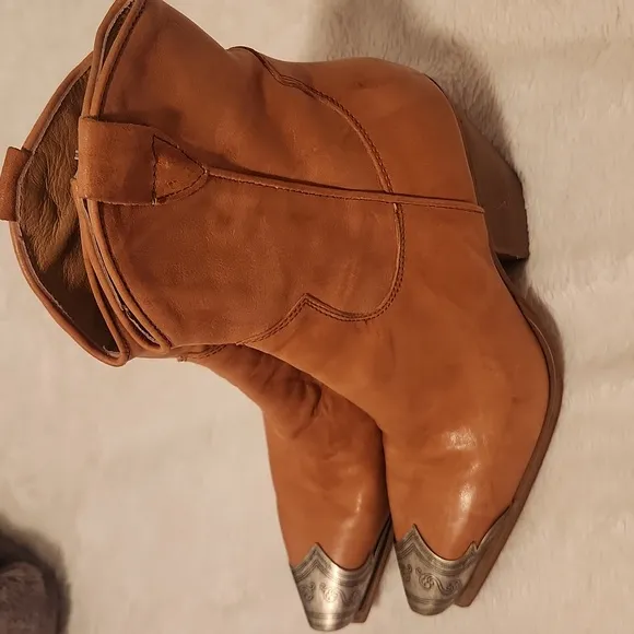 Tan Western Ankle Boots